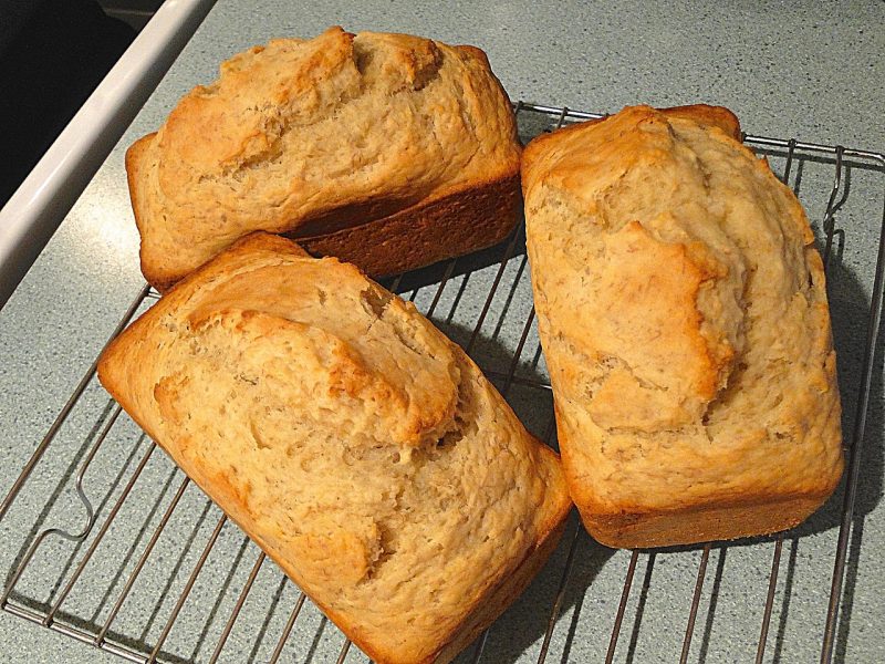 gingerbread loaf cooling on a rack