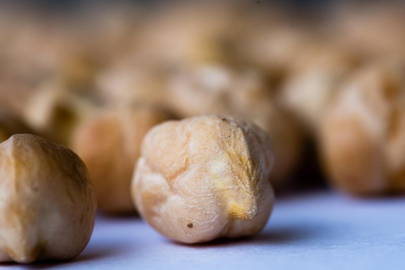close up of raw chick peas