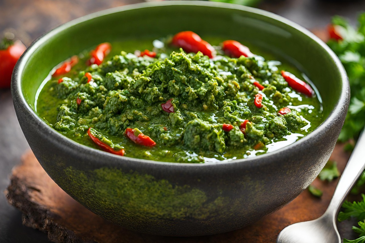 chimichurri sauce made with cilantro