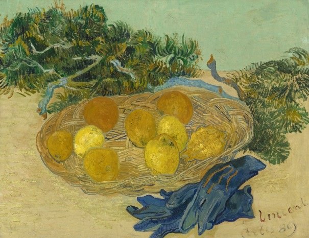 basket of lemons painting by vincent van gogh