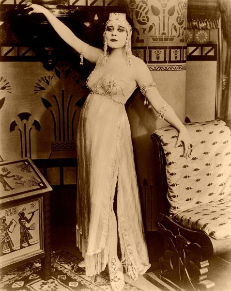 theda bara as cleopatra in an old silent film