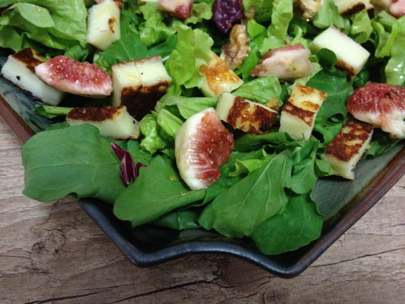 fresh figs ready to eat in a salad