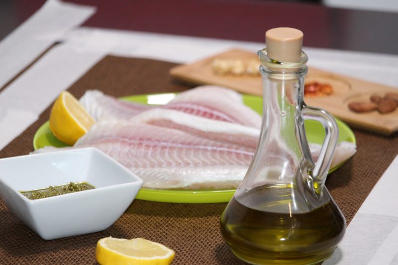 chimichurri sauce made with cilantro is nice on fish