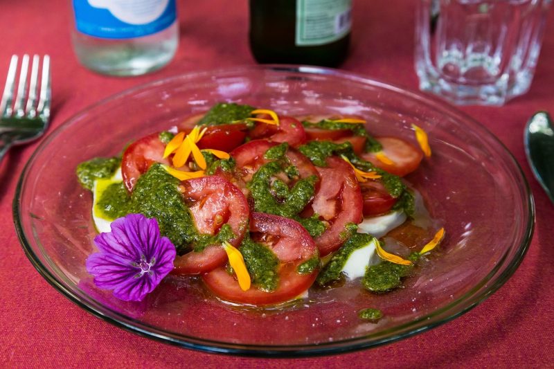 arugula in inselata caprese on savor the southwest