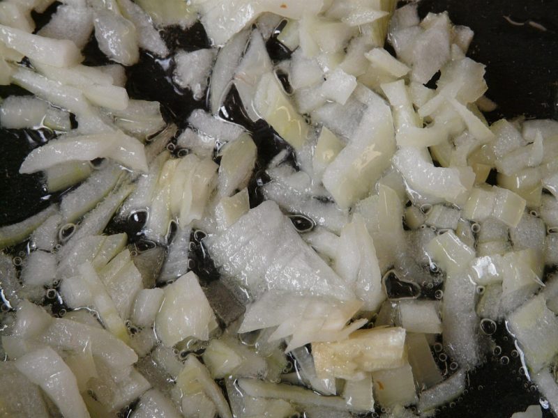 onion just started cooking