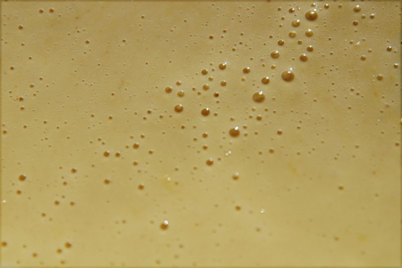 pancake batter with bubbles
