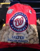 roasted salted peanuts for sale at a baseball game