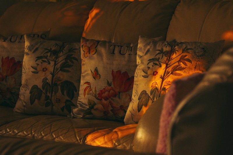 pillows on a couch