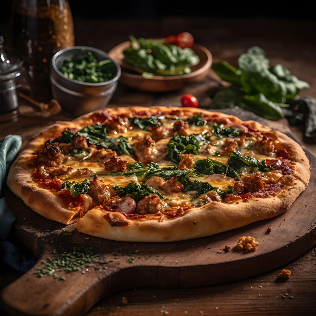 basil on pizza