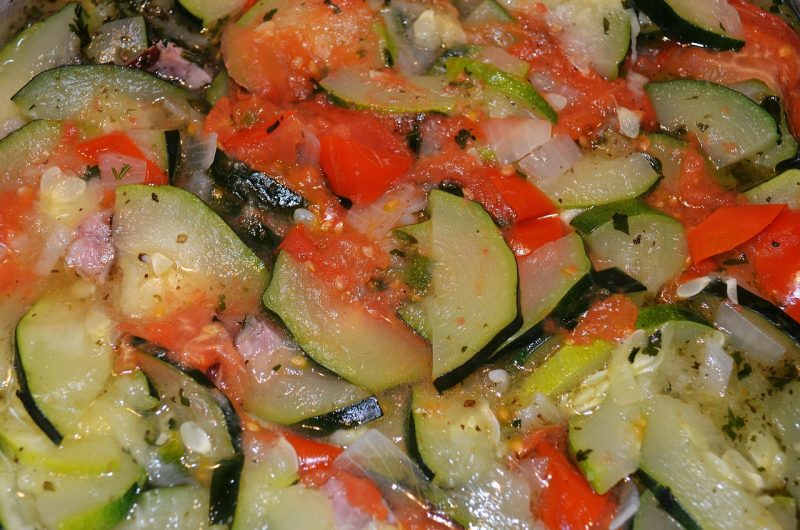 cooked zucchini and tomatoes