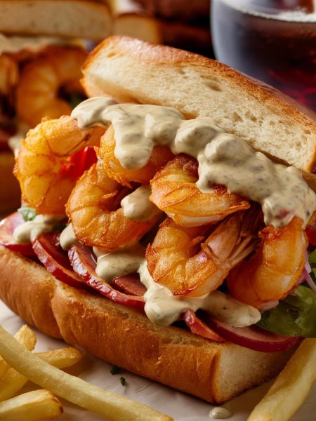shrimp sandwich with ranch dressing