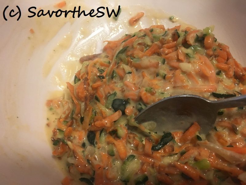 zucchini and carrot in a bowl to make vegetable fritter food copyright JASoule